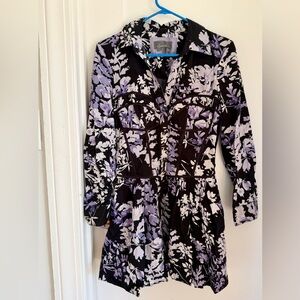Anthropologie Black and Lavender Floral Dress